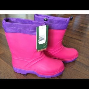 Kamik big girls Sz 6 pink purple rain snow boots new with tags